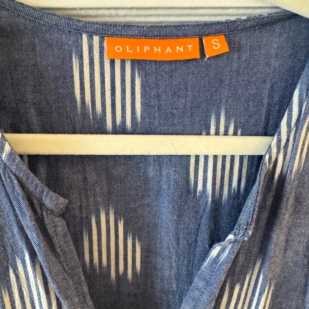 OLIPHANT Chatham Blue V-Neck Maxi Dress - Picture 6 of 7